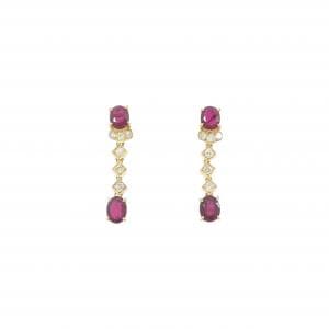 K18YG ルビー ピアス