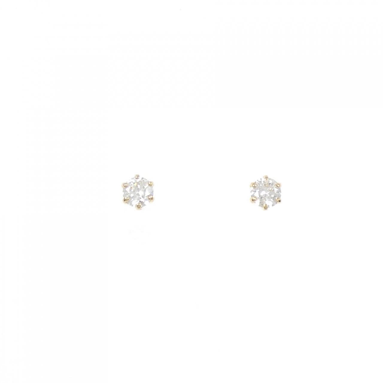 K18YG ソリティア ダイヤモンド ピアス 0.30CT
