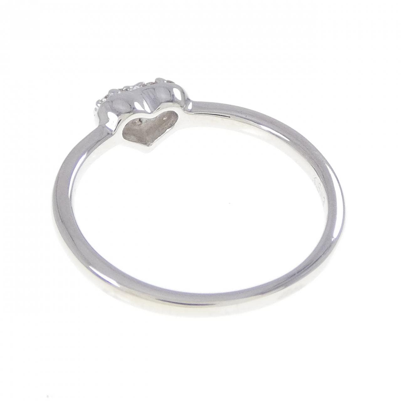 K18WG ハート ダイヤモンド リング 0.07CT