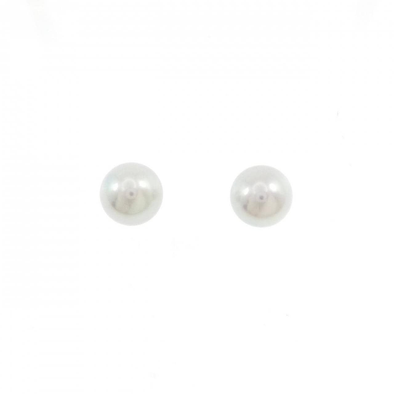 K18WG アコヤパール ピアス 7.3mm