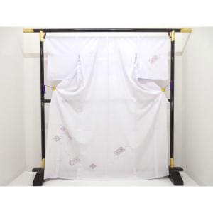 【新品】単衣　駒絽訪問着　友禅銀彩加工