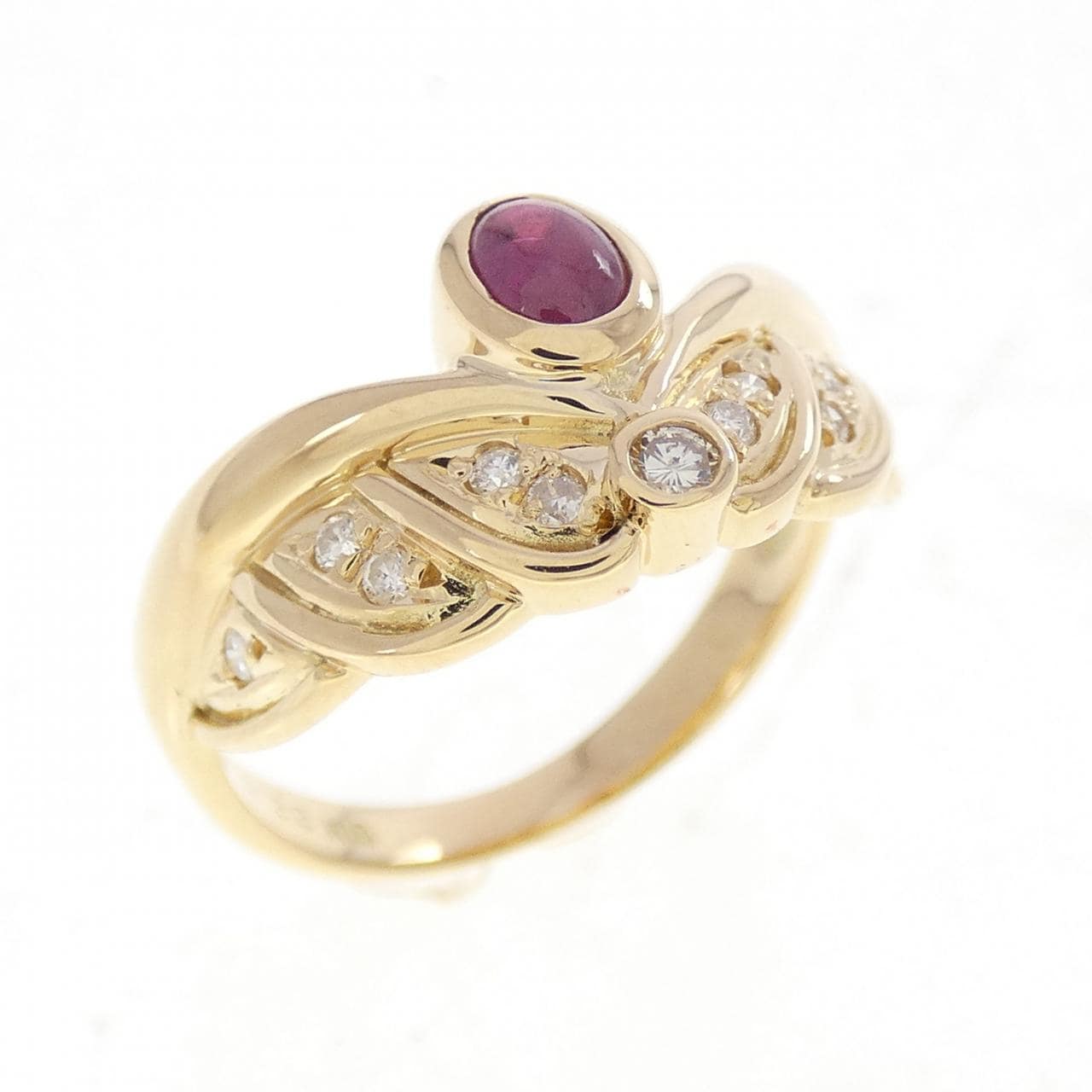 K18YG ルビー リング 0.32CT