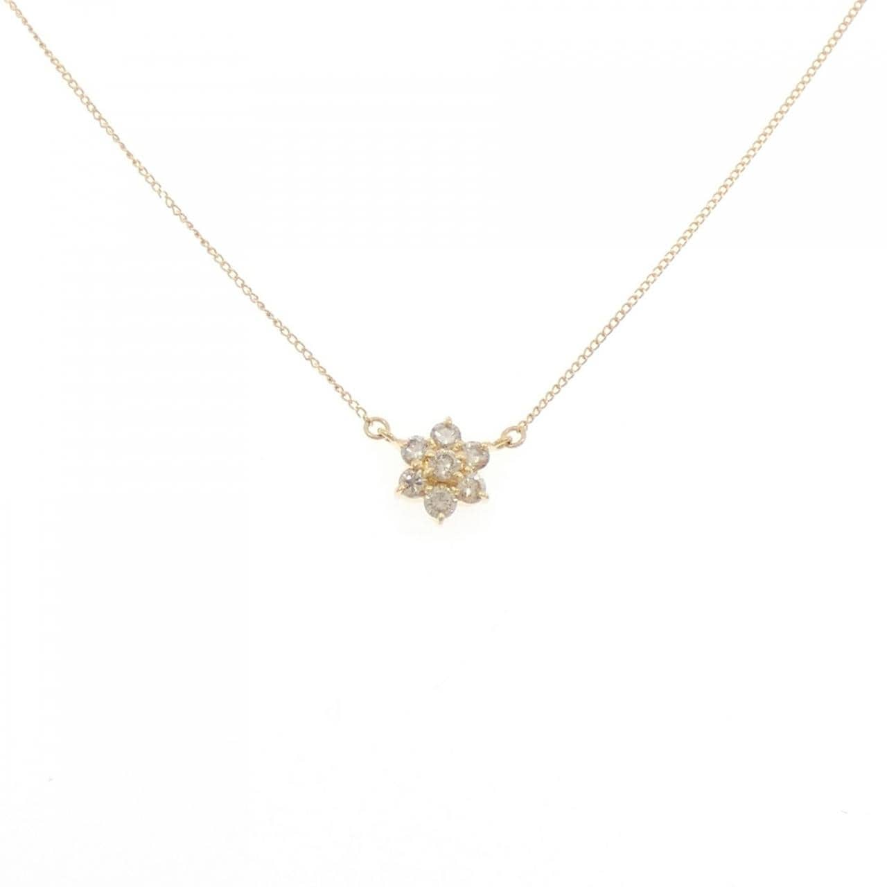 K18YG フラワー ダイヤモンド ネックレス 0.51CT