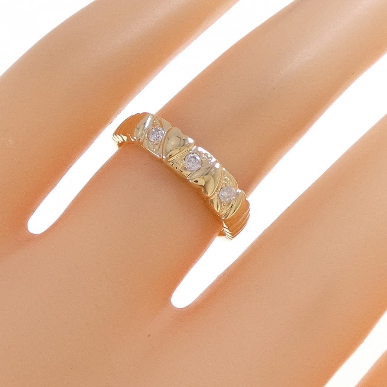 K18YG ハート ダイヤモンド リング 0.08CT