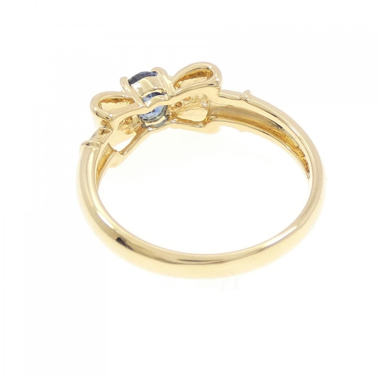 K18YG リボン サファイヤ リング 0.54CT