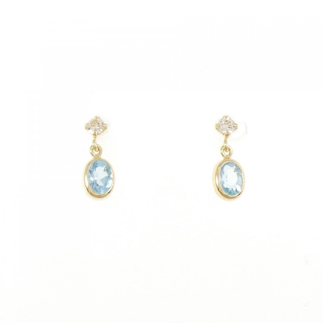 [BRAND NEW] K18YG blue Topaz earrings