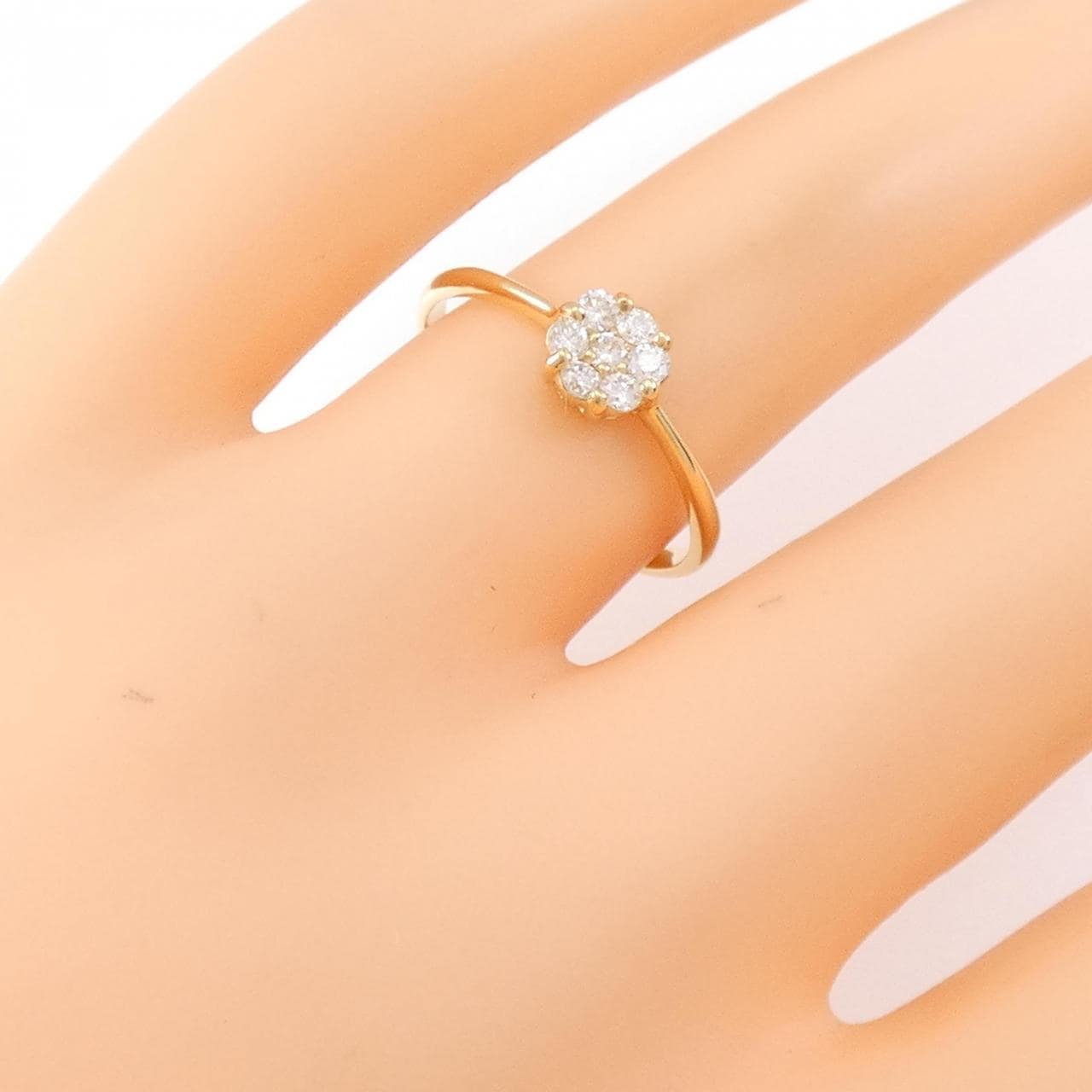 [Remake] K18YG flower Diamond ring 0.20CT