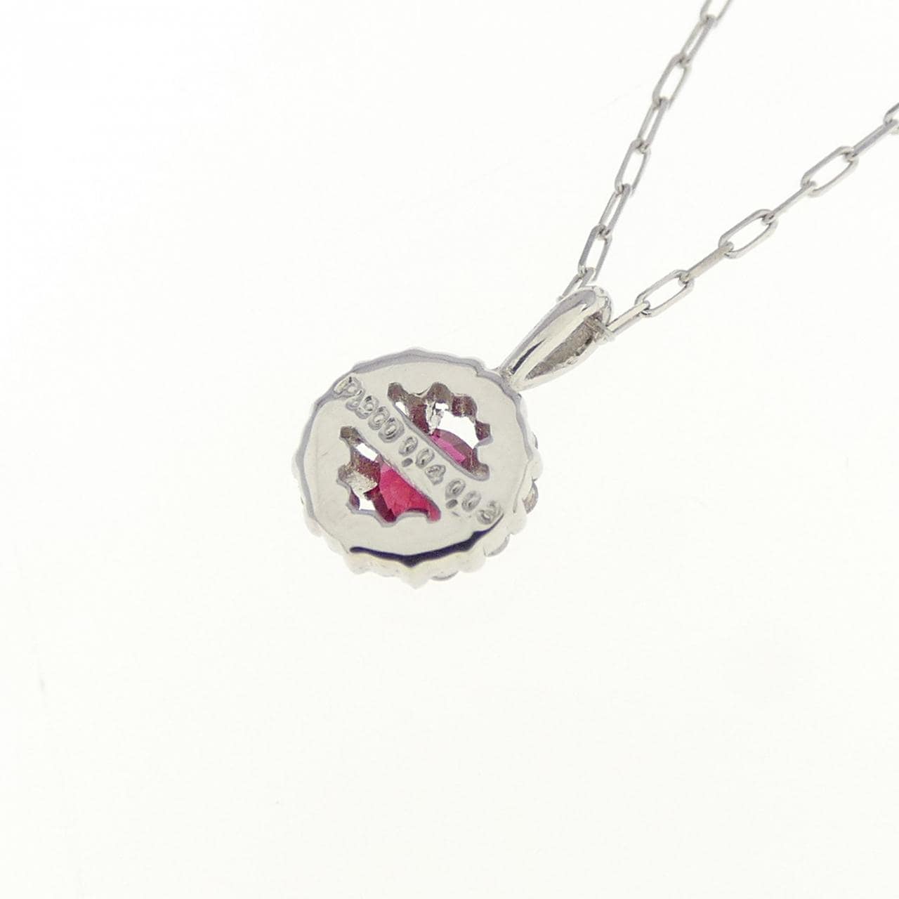 【新品】PT900 ルビー ネックレス 0.04CT