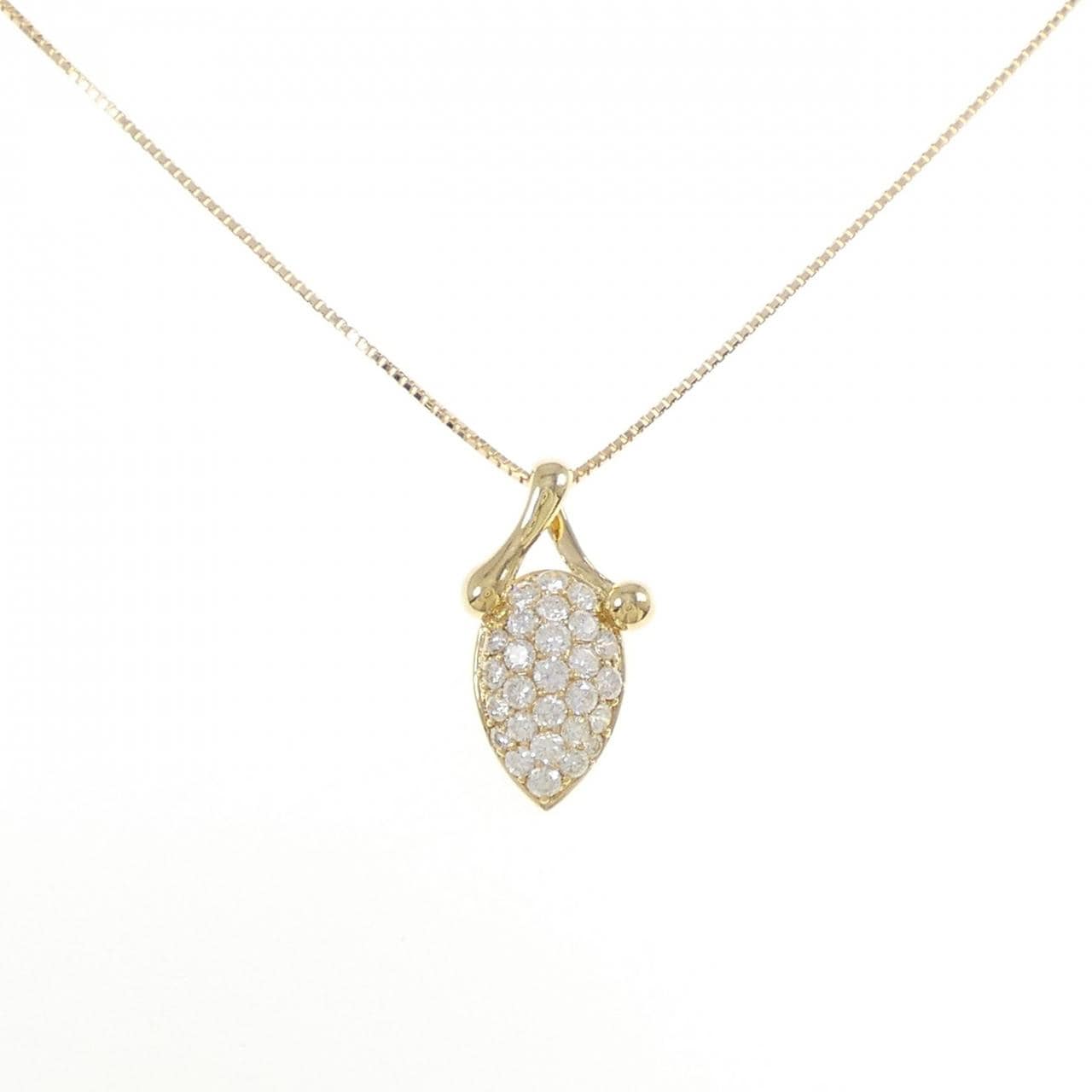 K18YG パヴェ ダイヤモンド ネックレス 1.40CT