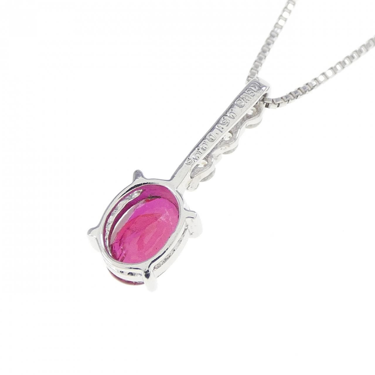 K18WG ルビー ネックレス 0.51CT