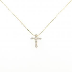 K18YG クロス ダイヤモンド ネックレス 0.30CT