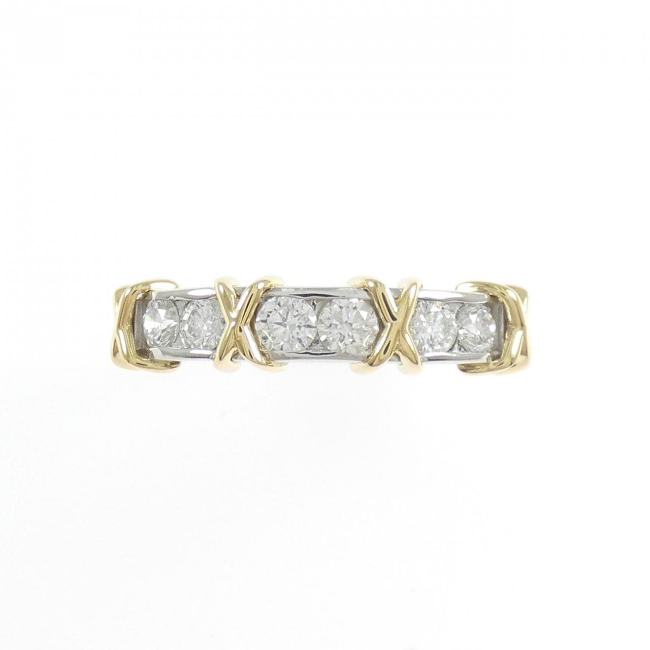 PT950/K18YG钻石戒指 0.50克拉