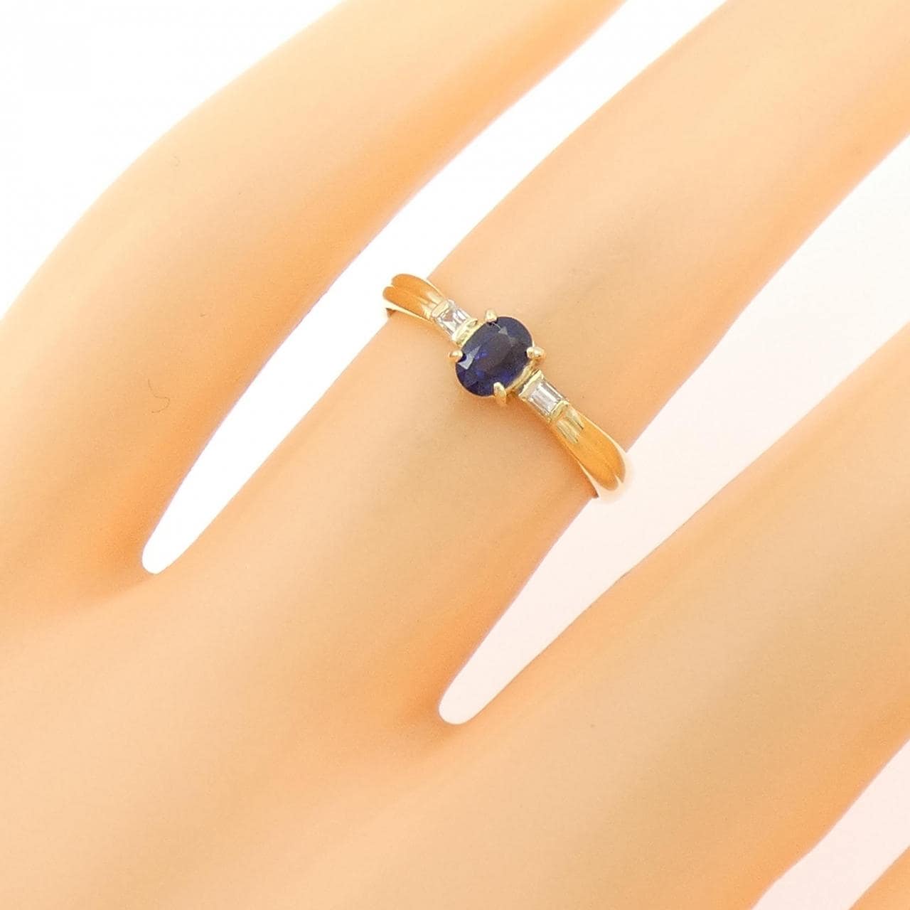 K18YG サファイヤ リング 0.30CT