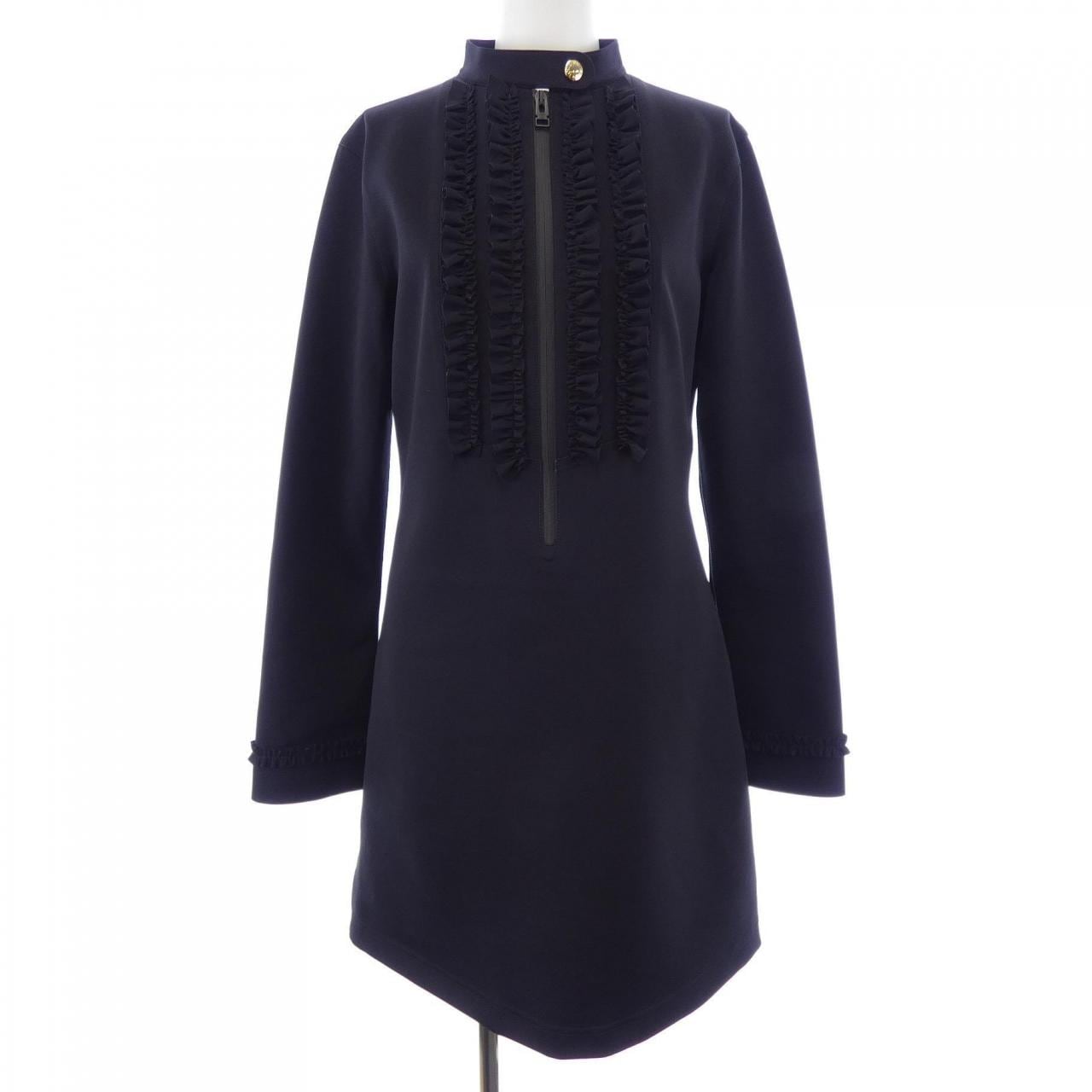 ルイヴィトン LOUIS VUITTON ラッフルトリムロングスリーブテクニカルジャージードレス FUDS12G72 ワンピース