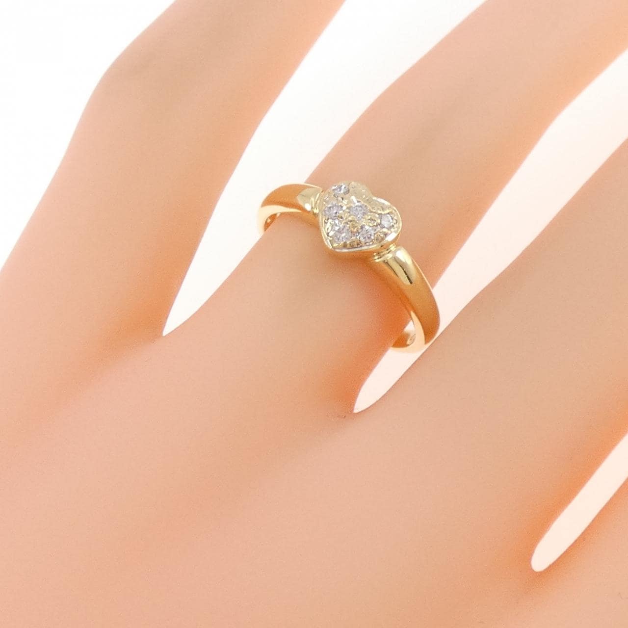 750YG ハート ダイヤモンド リング 0.08CT