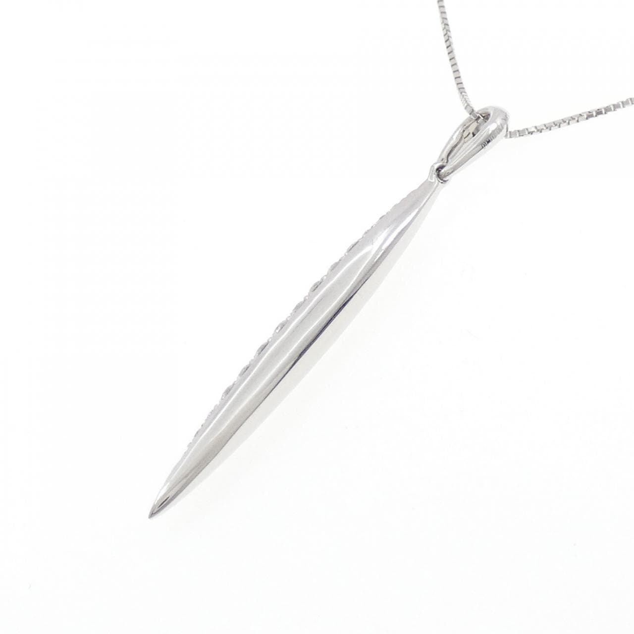 750WG/K18WG パヴェ ダイヤモンド ネックレス 1.10CT