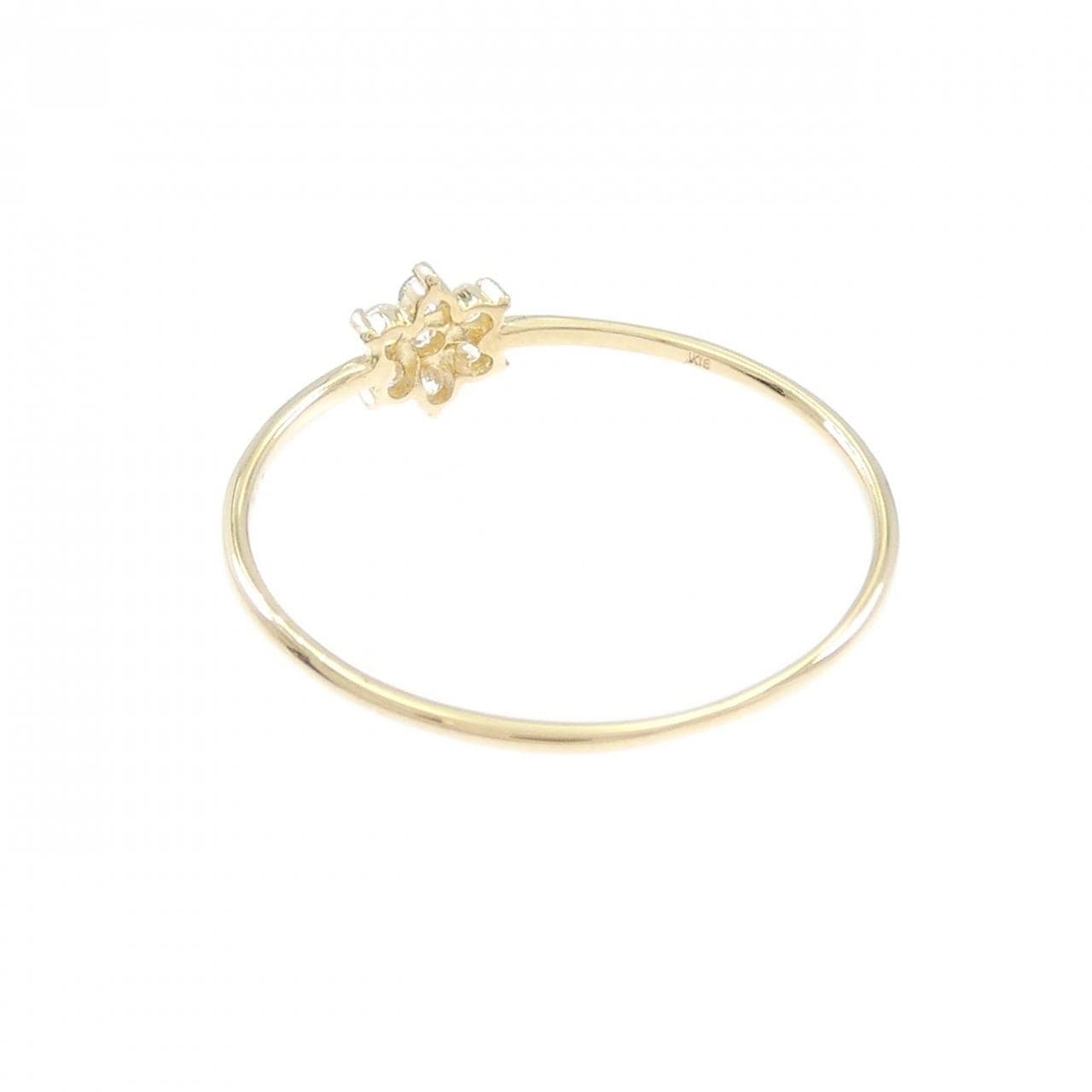 【リメイク】K18YG フラワー ダイヤモンド リング 0.10CT
