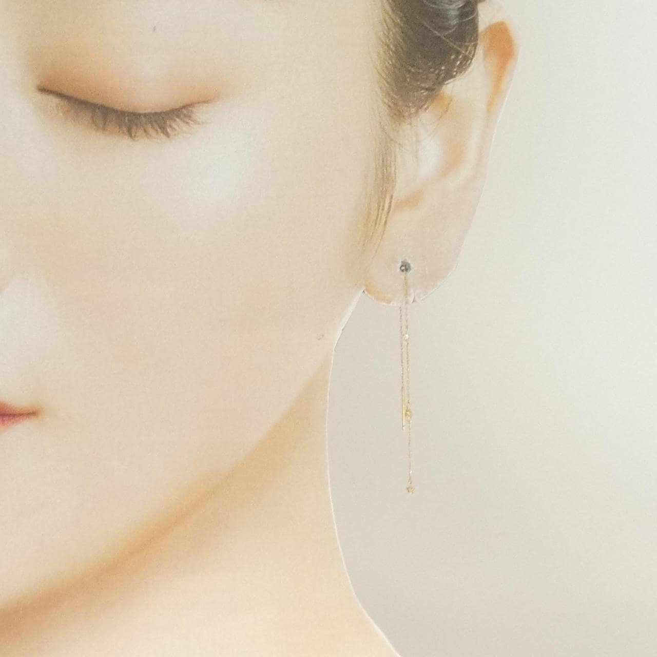 K18YG スター ダイヤモンド ピアス