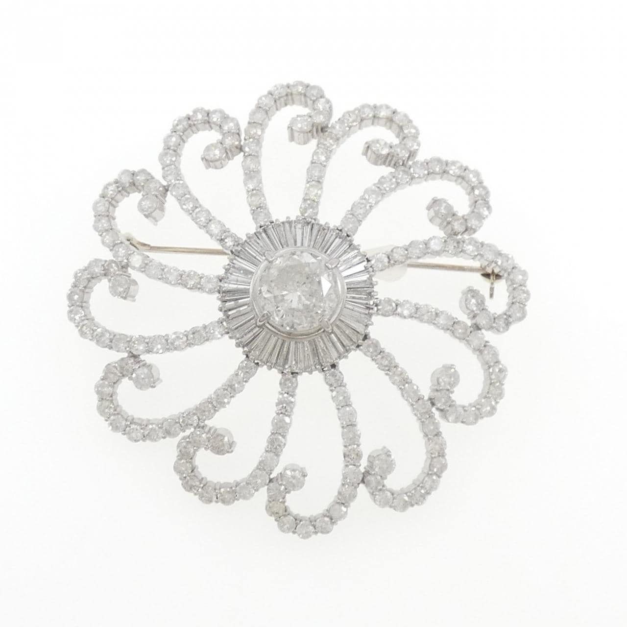 PT900 ダイヤモンド ブローチ 3.07CT