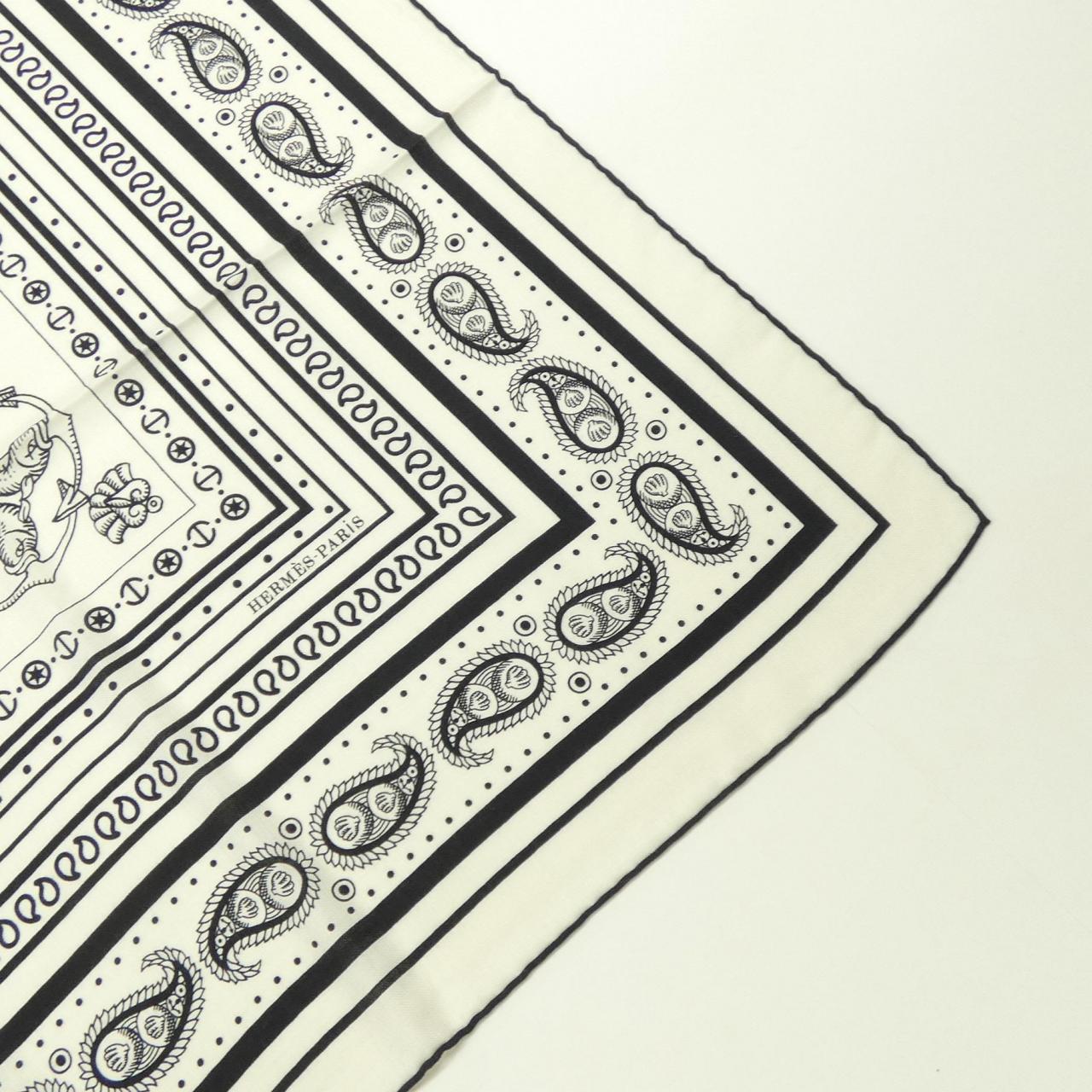 エルメス HERMES TATOUAGES MARINS BANDANA H243374S カレジェアン140 ショール