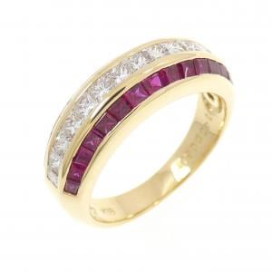 K18YG ルビー リング 1.40CT
