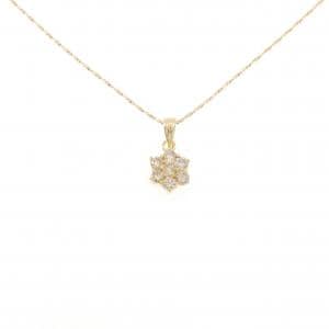 K18YG/750YG フラワー ダイヤモンド ネックレス 0.50CT