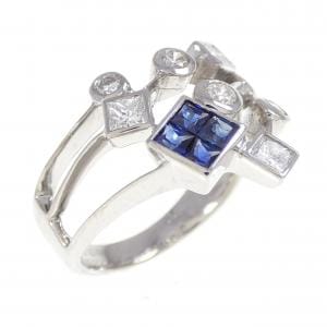 K18WG サファイヤ リング 0.38CT