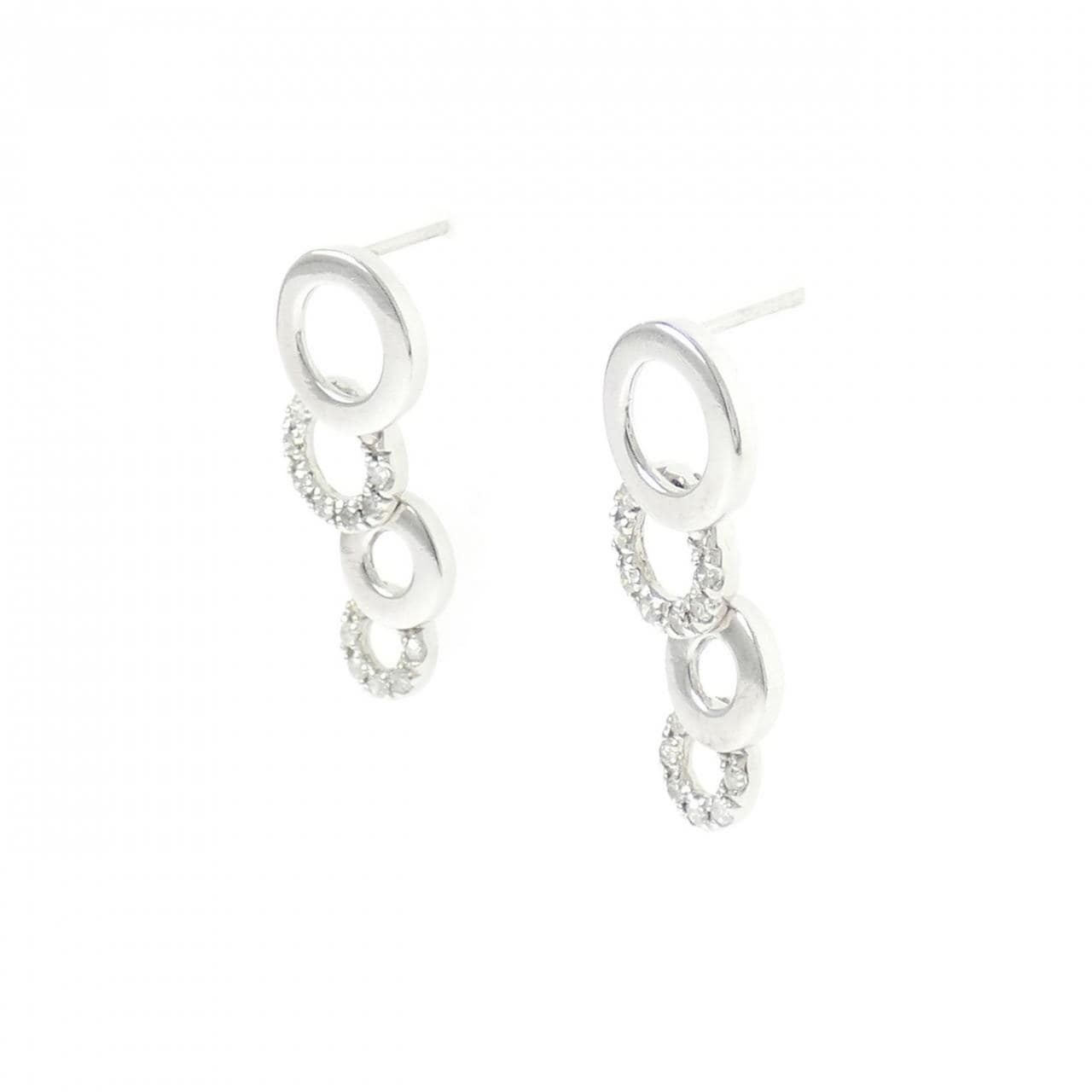 K10WG ダイヤモンド ピアス