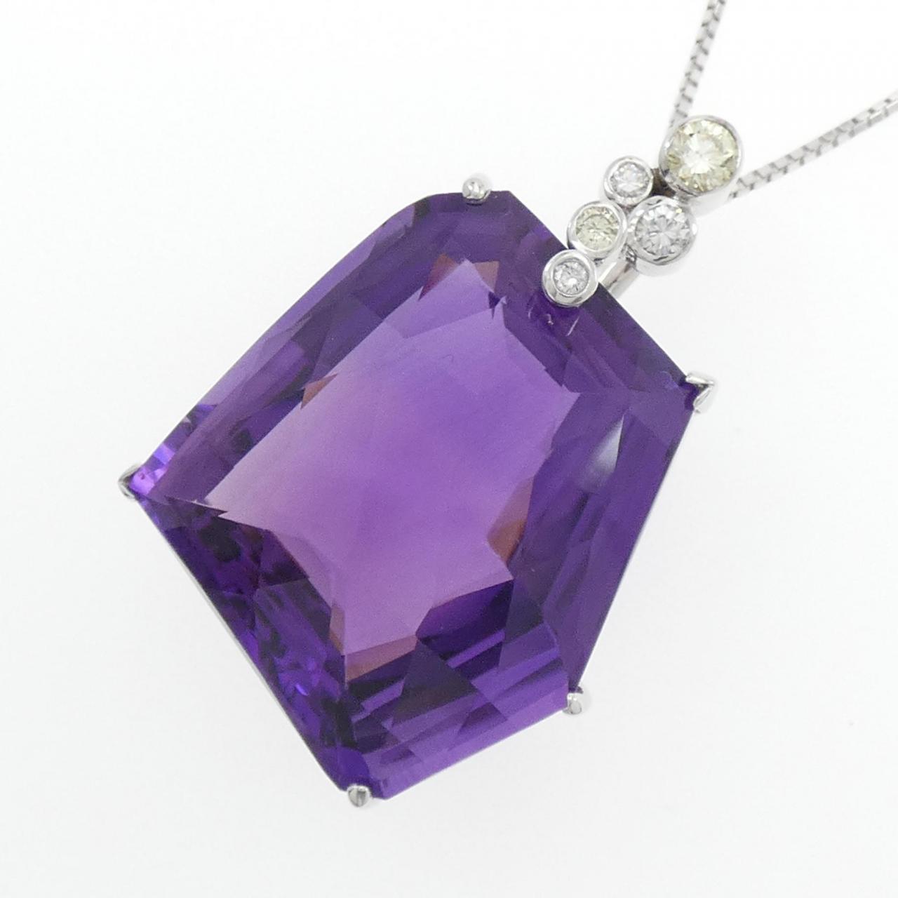 K18WG Amethyst Necklace 68.30CT