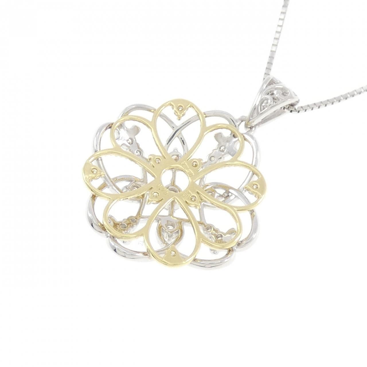 K18YG/K18WG ダイヤモンド ネックレス 0.33CT