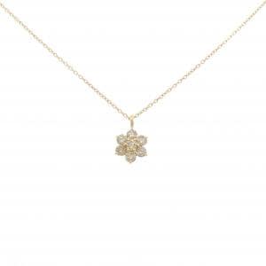 K18YG フラワー ダイヤモンド ネックレス 0.40CT