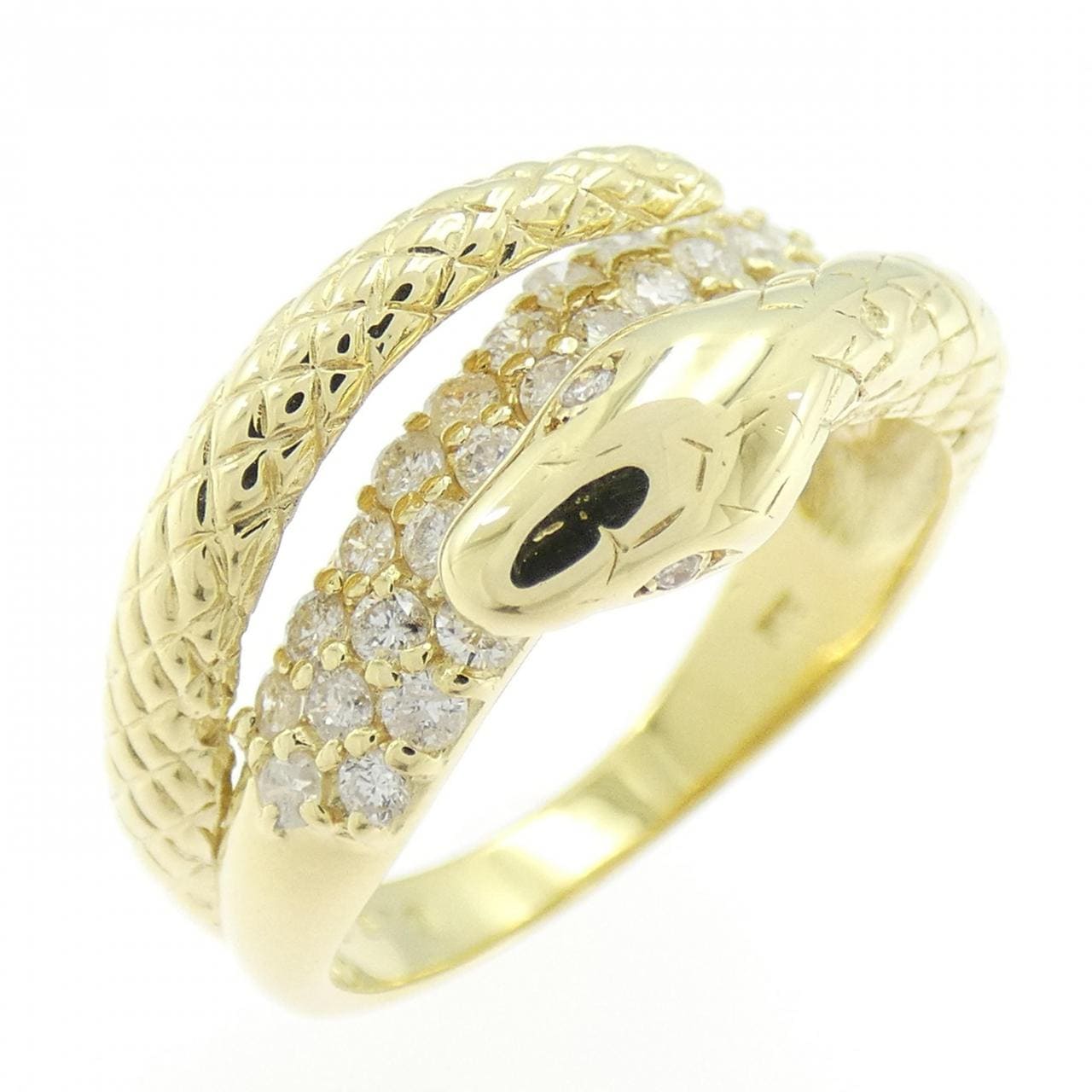 K18YG スネーク ダイヤモンド リング 0.52CT