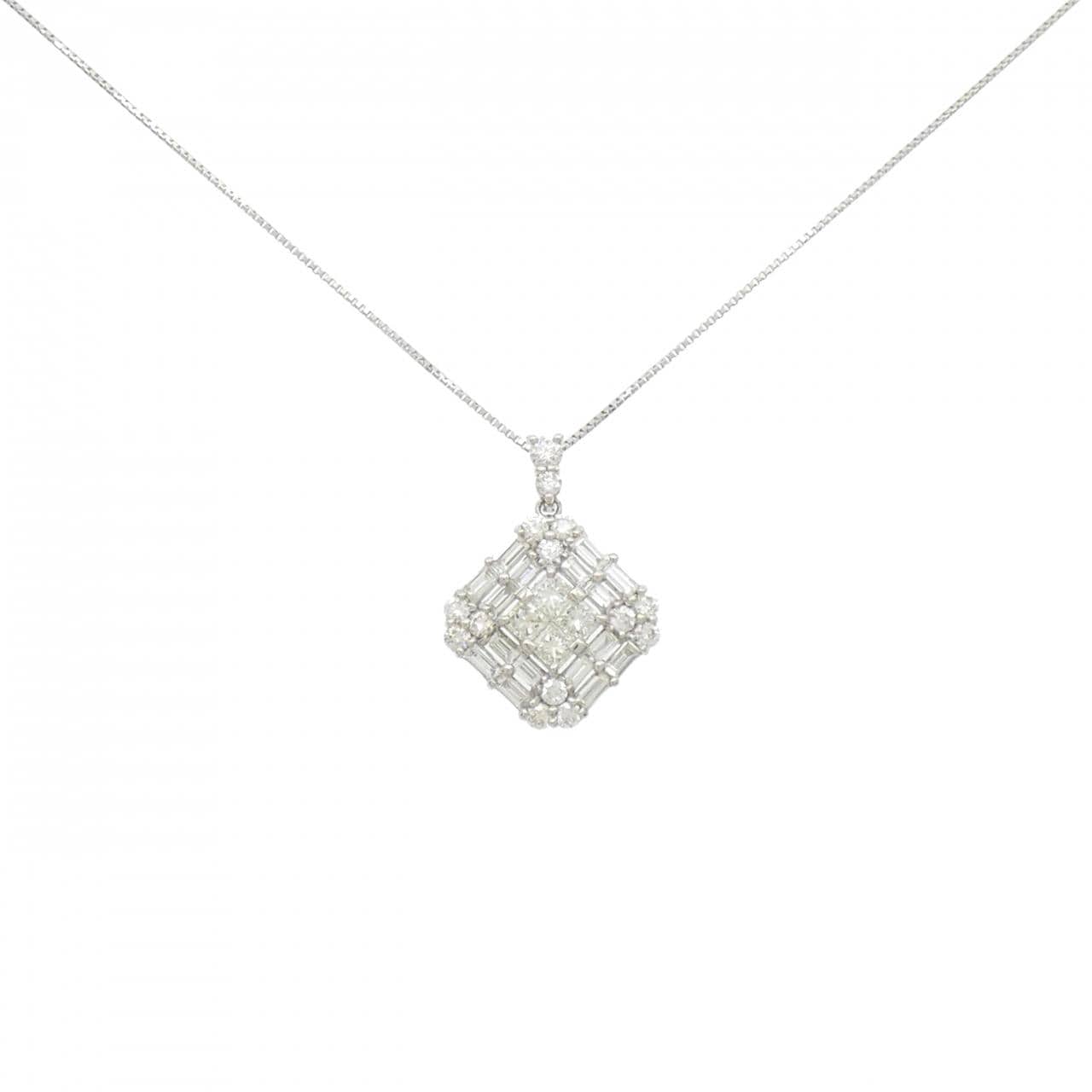 【新品】PT900/PT850 ダイヤモンド ネックレス 1.00CT