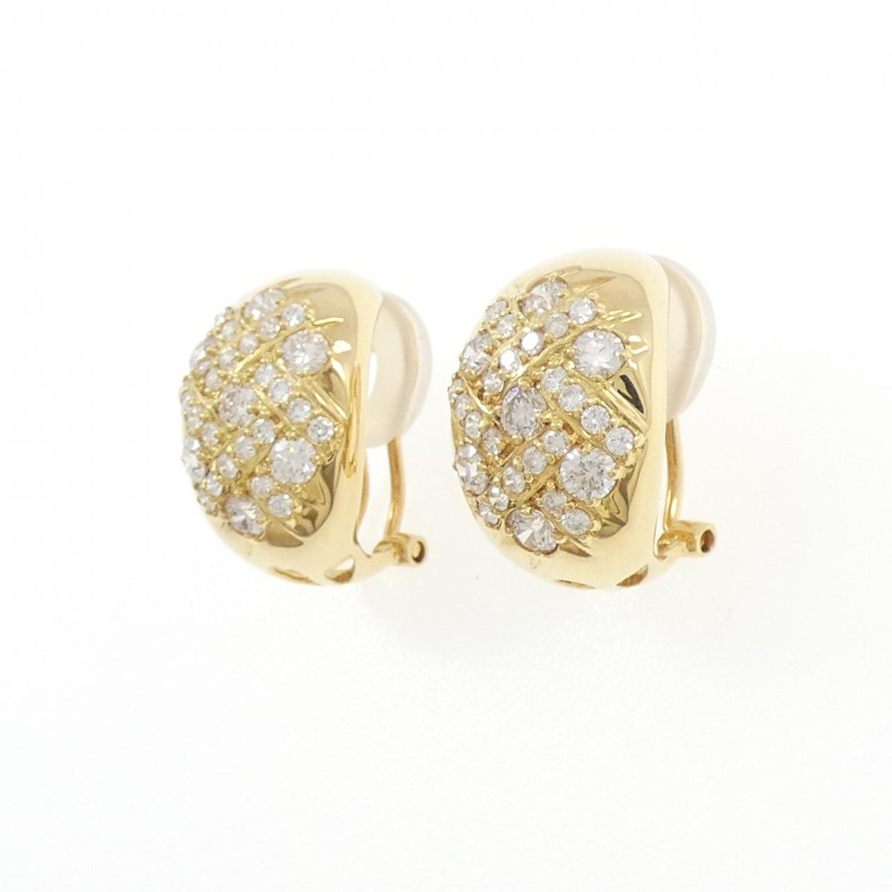 【新品】K18YG パヴェ ダイヤモンド ピアス/イヤリング 1.44CT