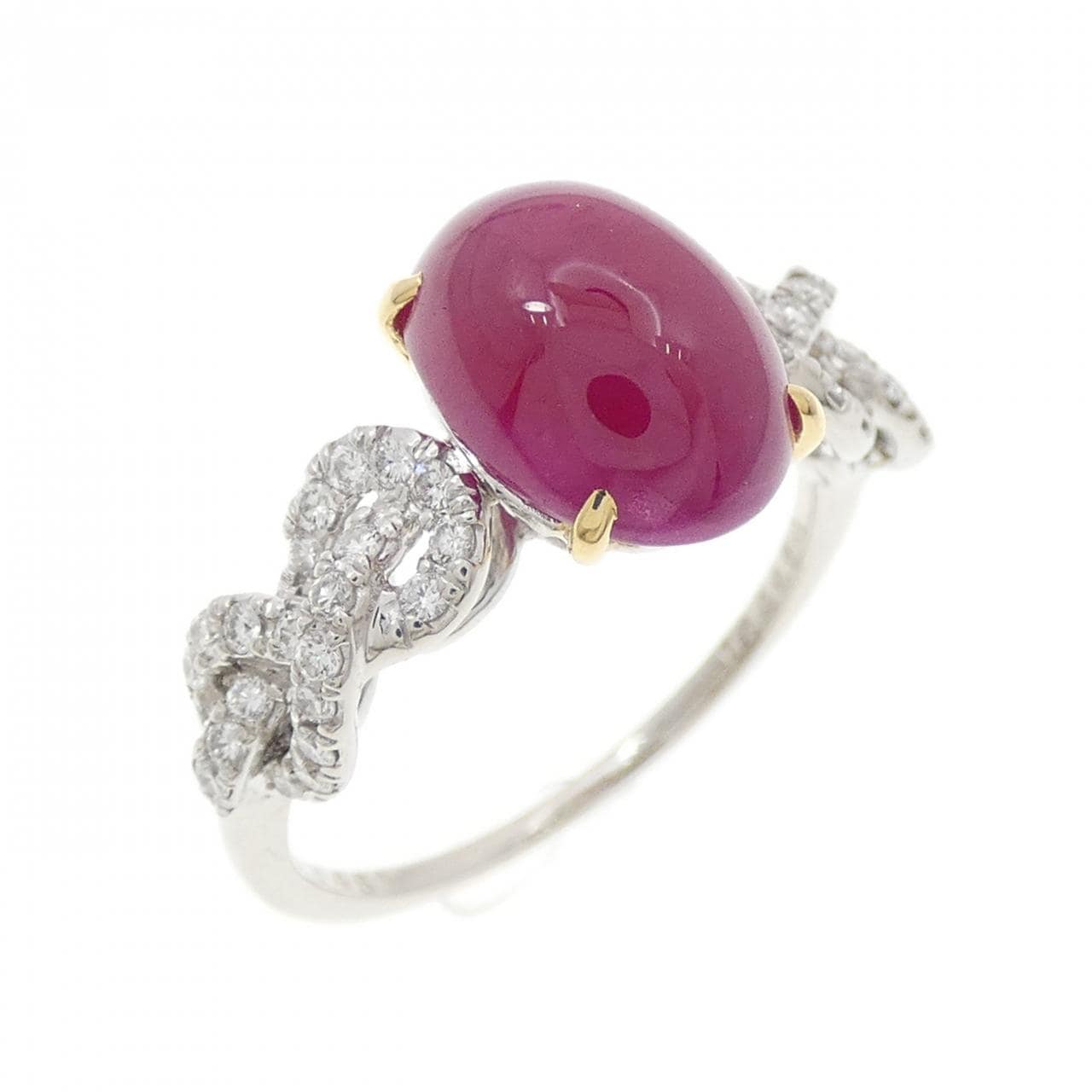 PT950/K18YG Ruby Ring 4.61CT