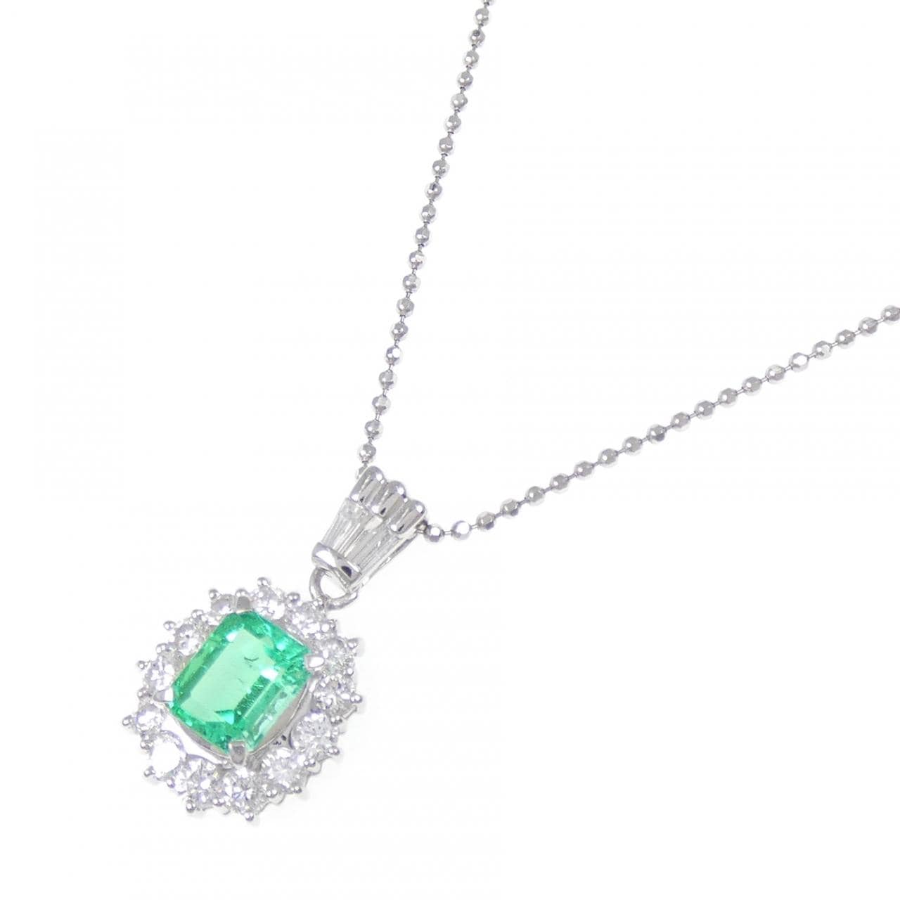 PT900/PT850 エメラルド ネックレス 0.69CT