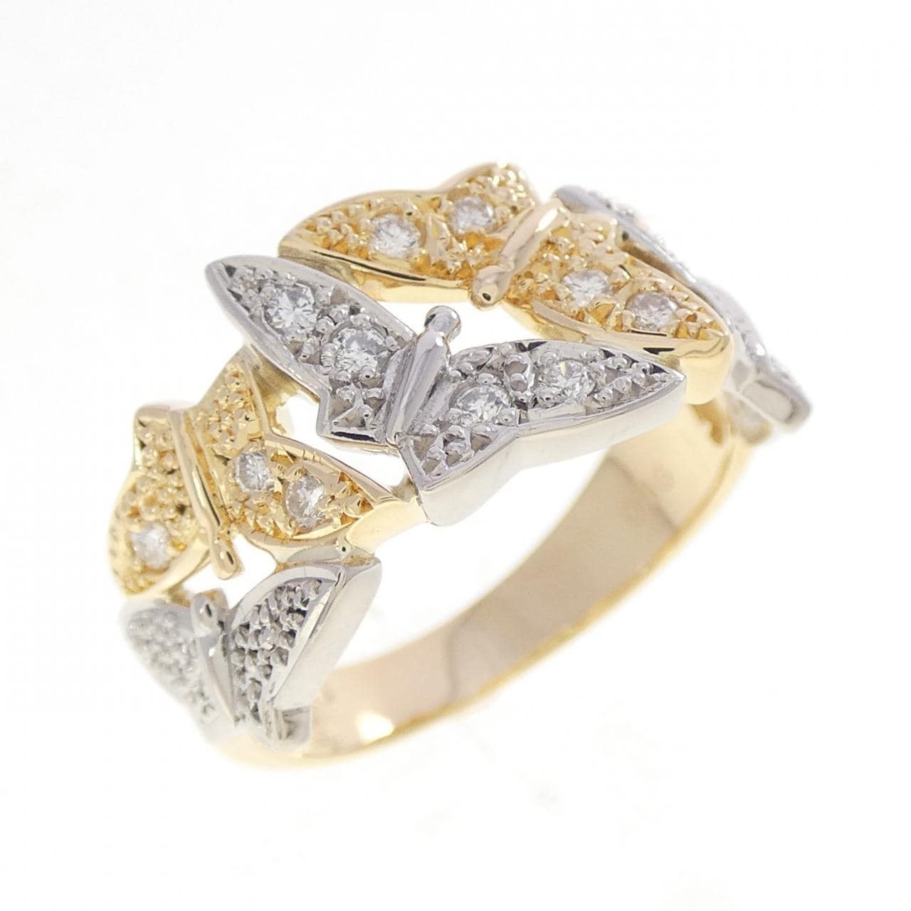 K18YG/PT900 ダイヤモンド リング 0.16CT