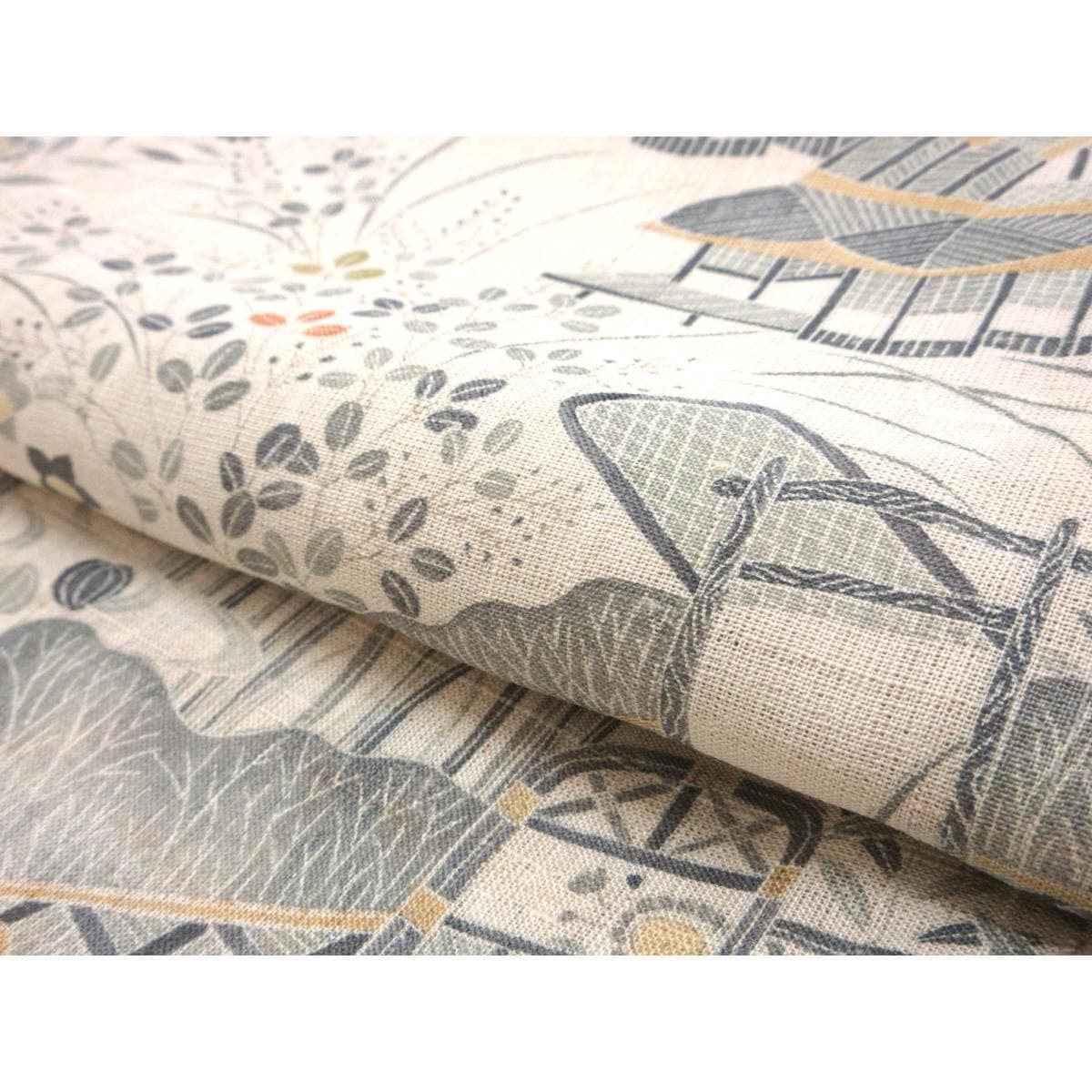 単衣　生紬　一方付【しょうざん】