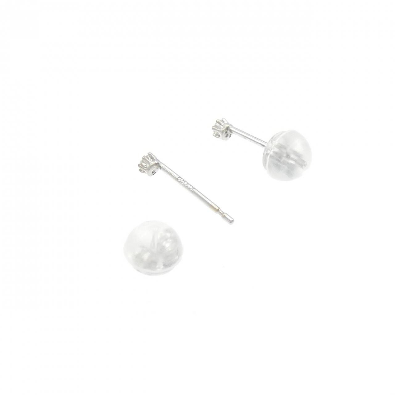 K14WG ソリティア ダイヤモンド ピアス 0.04CT
