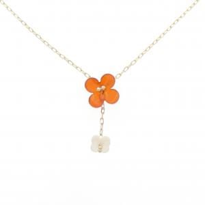 K10YG フラワー メノウ ネックレス