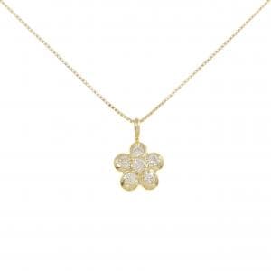 K18YG フラワー ダイヤモンド ネックレス 0.30CT