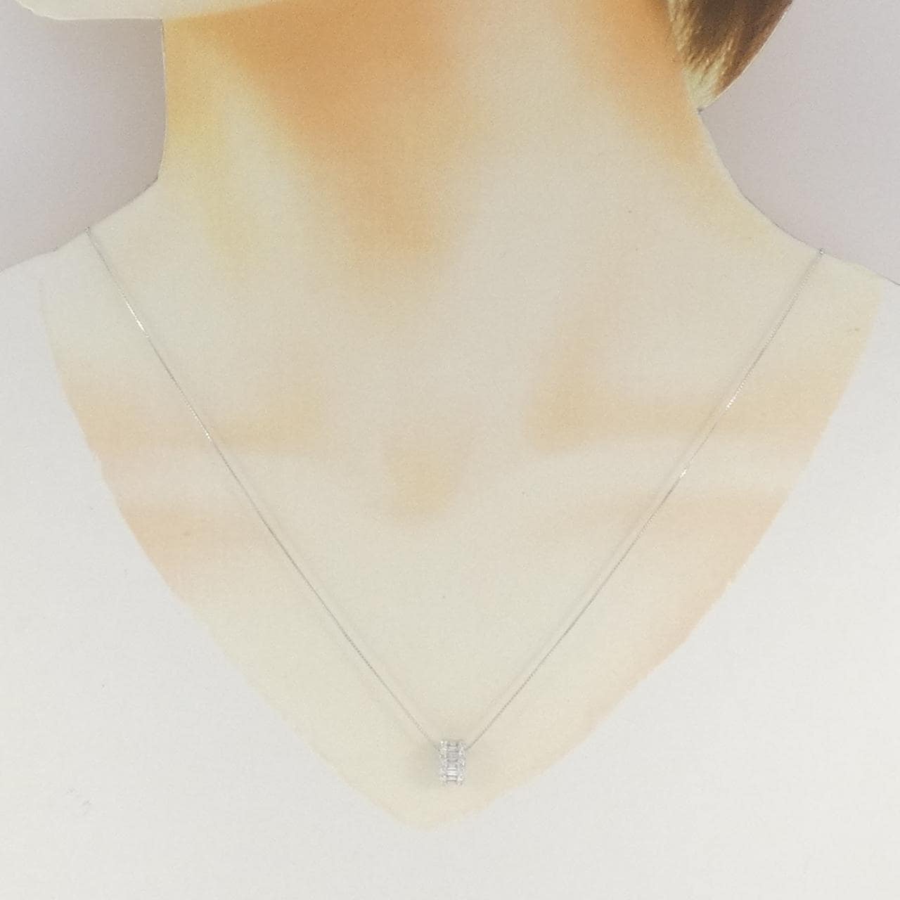 750WG/K18WG ダイヤモンド ネックレス 0.37CT