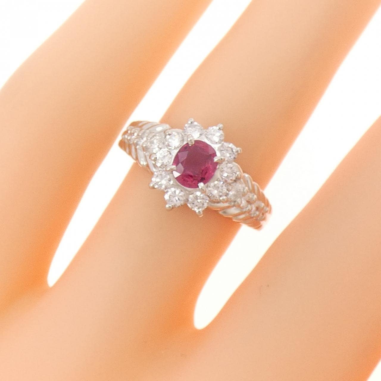 PT900 ルビー リング 0.35CT