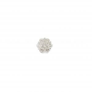 K18WG フラワー ダイヤモンド ピアス 0.15CT 片耳