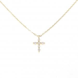 アガット クロス ダイヤモンド ネックレス 0.03CT