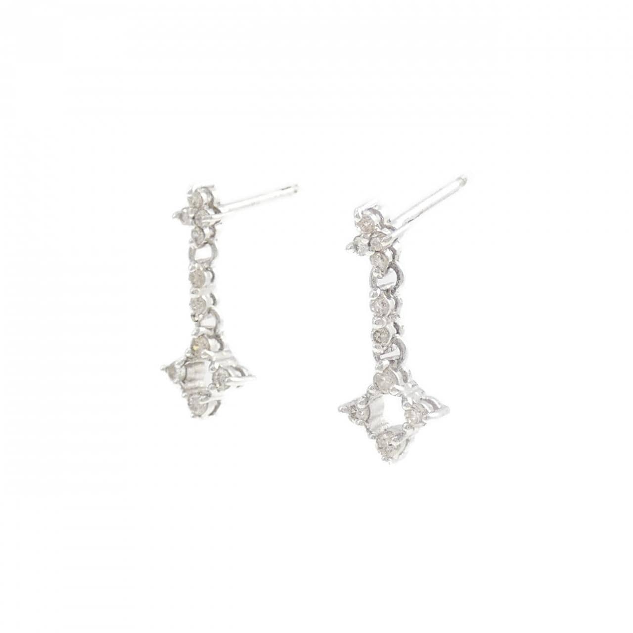 K18WG ダイヤモンド ピアス 0.18CT