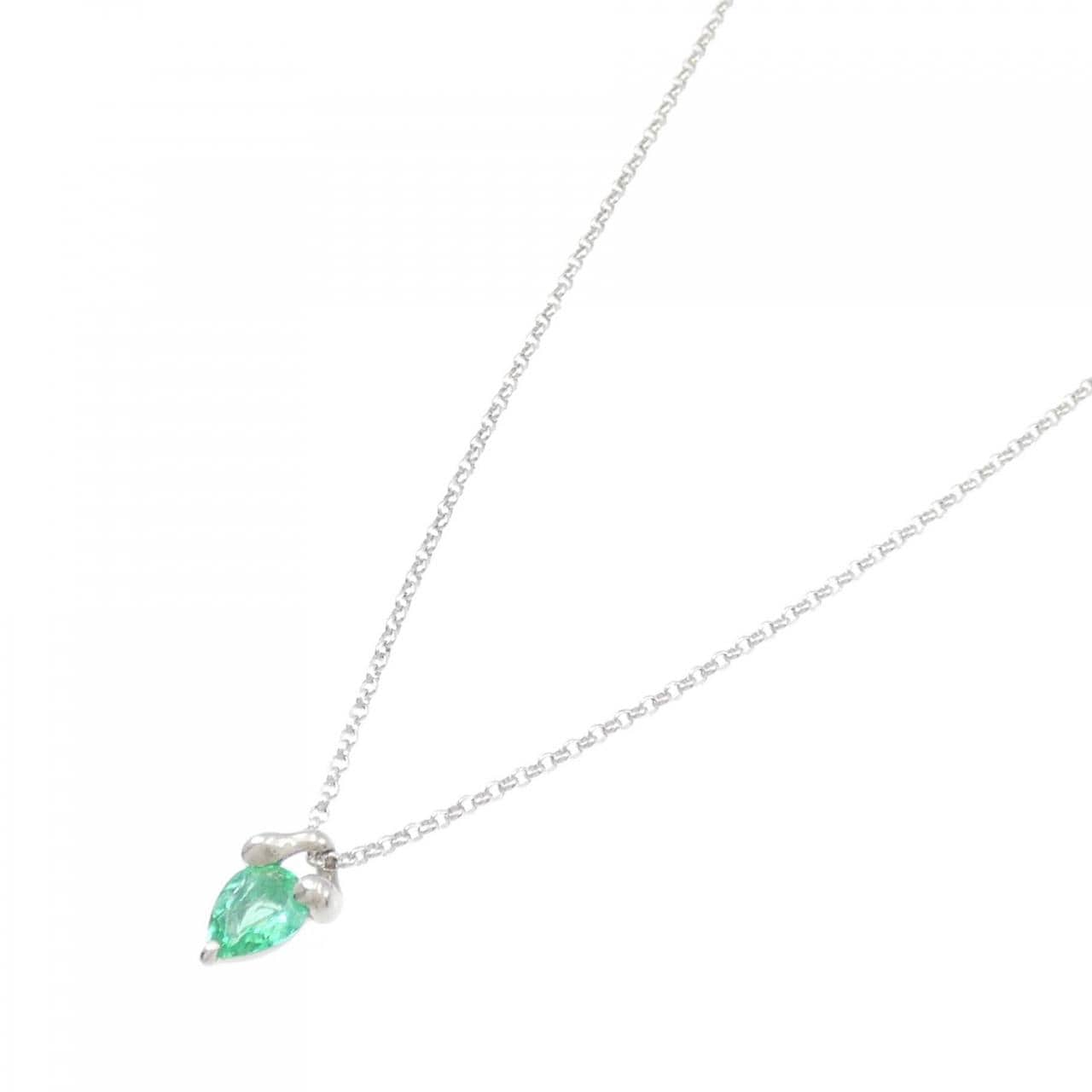PT/K18YG Emerald Necklace 0.74CT