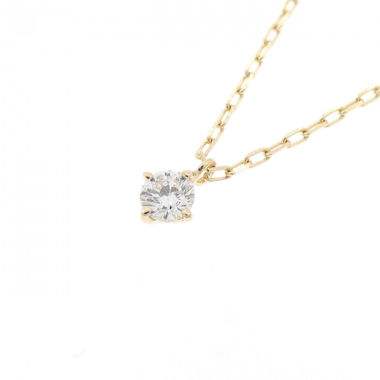 K18YG ソリティア ダイヤモンド ネックレス 0.1CT