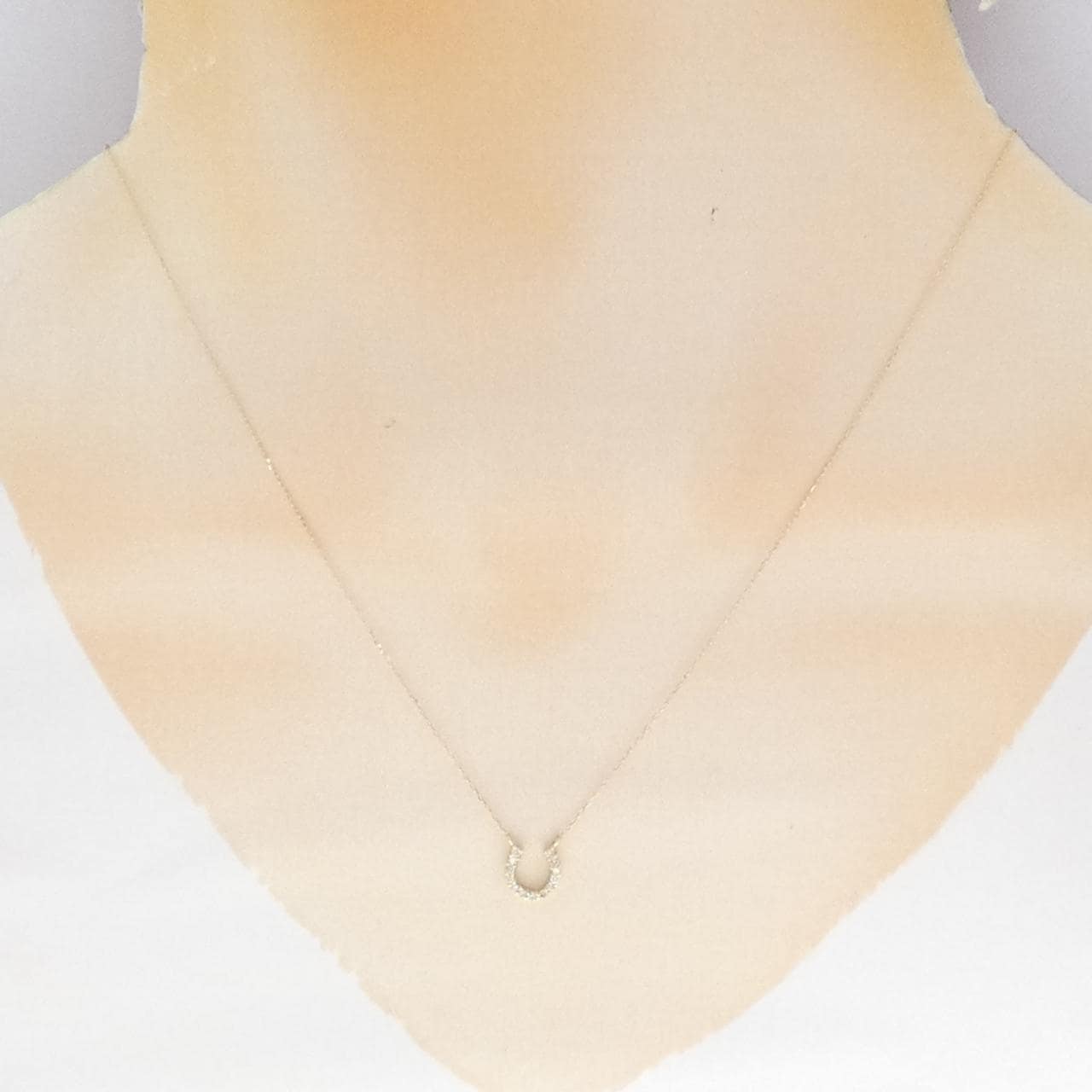 K18YG ホースシュー ダイヤモンド ネックレス 0.10CT