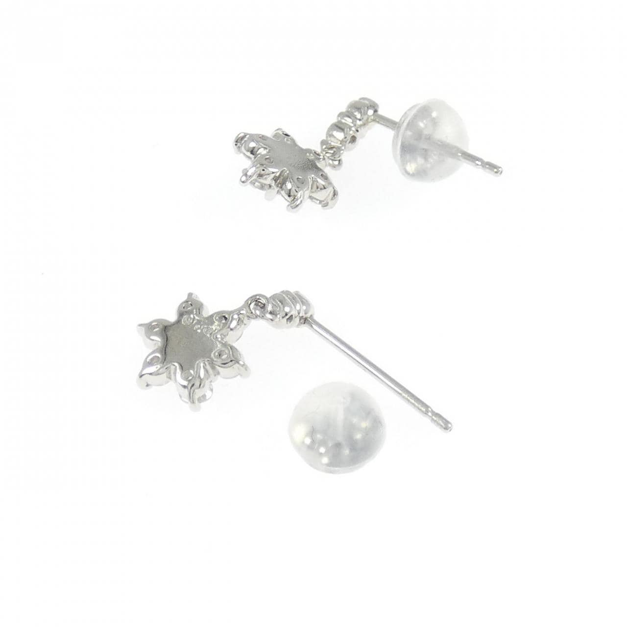 PT900 フラワー ダイヤモンド ピアス 0.6CT
